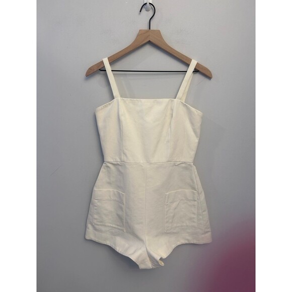 Alexis Arlington Cross Back Playsuit in Off White Large